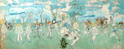 Henry Darger（1892-1973），一名默默无闻的看门人和洗碗工。
在他离世前，房东在其公寓发现了大量艺术创作：超过350幅的水彩、拼贴、速写；3本手工装订的巨幅画册、7本小说、数千捆文字手稿……
