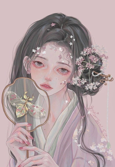 手绘，壁纸，这个画风好美啊，画师是谁啊