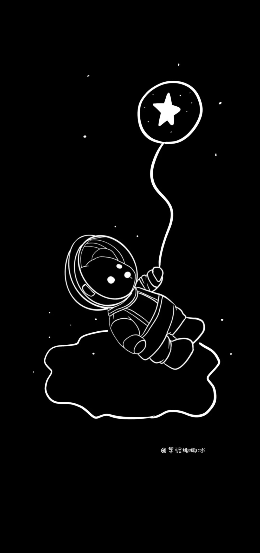 黑白熊熊宇航员壁纸