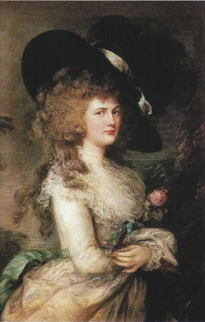 《乔治安娜，德文郡公爵夫人》/托马斯·庚斯勃罗(Thomas Gainsborough)/1787年/德文郡大宅藏