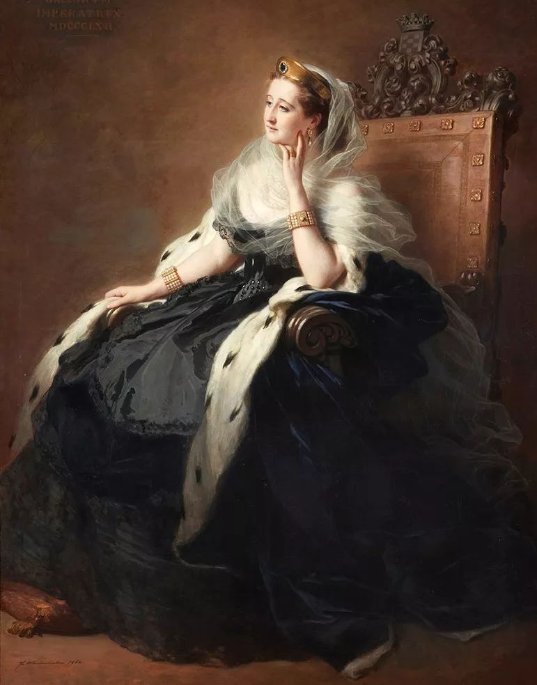 虽然孤独，但欧仁妮还是身姿优雅，仪态万千/Franz-Xaver Winterhalter/1862年