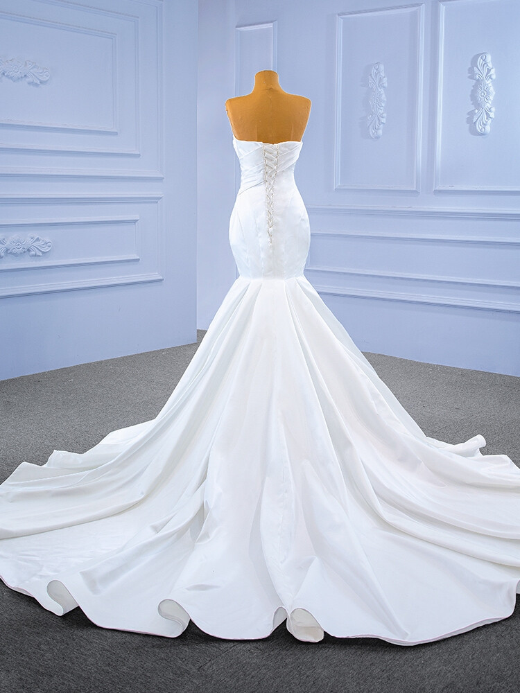 瑞思美主婚纱2021新款新娘结婚出门纱显瘦高腰鱼尾拖尾宴会晚礼服