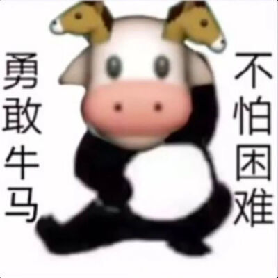 勇敢牛牛！
不怕困难！