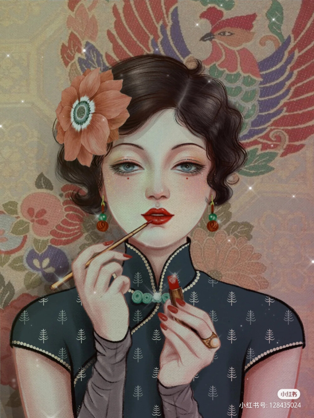 旗袍少女，图片来源于小红书，作者见水印，侵删