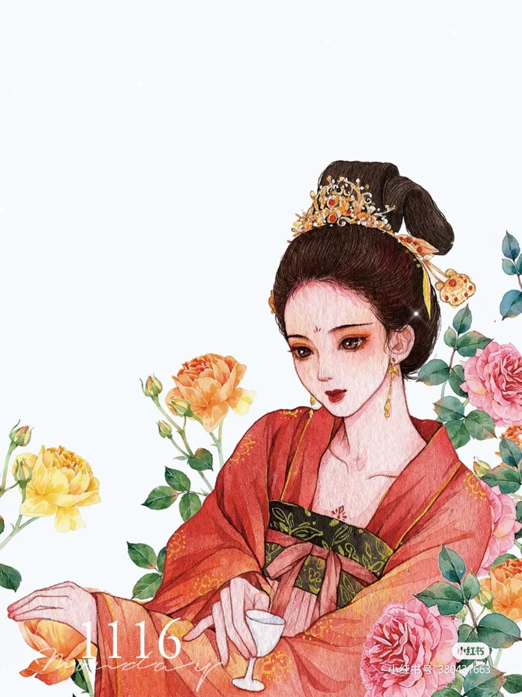 古风人物插画，作者:官官an ，图片来源于小红书或微博，侵删