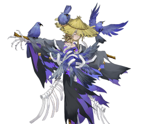 入内雀(cv:江口拓也)

诞生于鲜血众多死者鲜血之中的妖怪
是诸多怨愤的化身
为了回应怨力的呼唤，试图实现人的心愿
却只能通过侵占濒死之人的身体
汲取鲜血中的念力为自己换取力量
在力量即将消逝的迷茫之际，与凤凰火的战斗使其重新找到了前进的乐趣
他们装扮成稻草人，等待捕食新的怨恨者