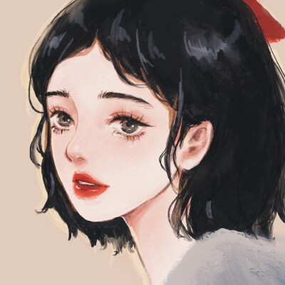 女生插画头像