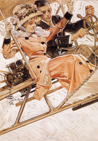 #hg时装插画[超话]##GeerWong[超话]#
上世纪美国著名插画师
J.C Leyendecker
摩登男女The Arrow的缔造者 ​​​