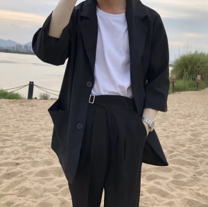 半身男头黑白灰男模优雅