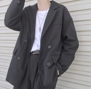 半身头像黑白灰男模优雅