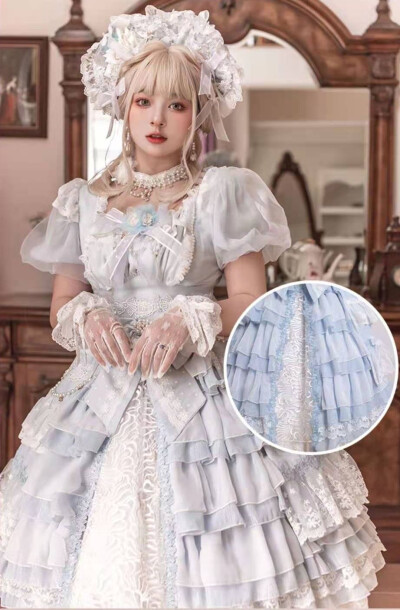 晨曦与朝露家新品 圆舞曲 看过了红色的惊艳 来看看蓝色的优雅趴 定金100r尾款只需439软妹币 第一天下单还送项链 腰链和手套！！心动不如行动！大家快冲～