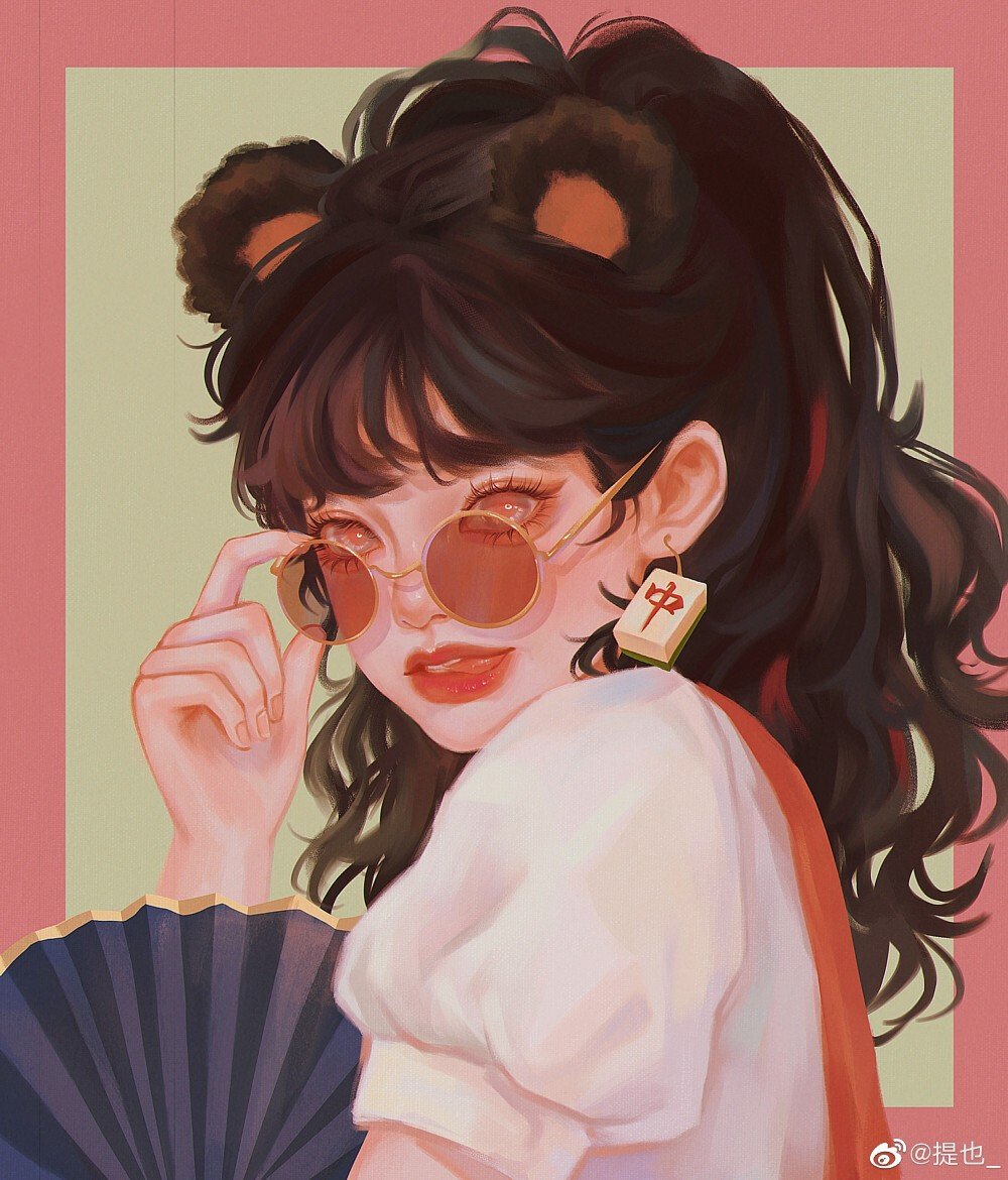 千禧国潮.麻将国宝
微博转载画师@提也_