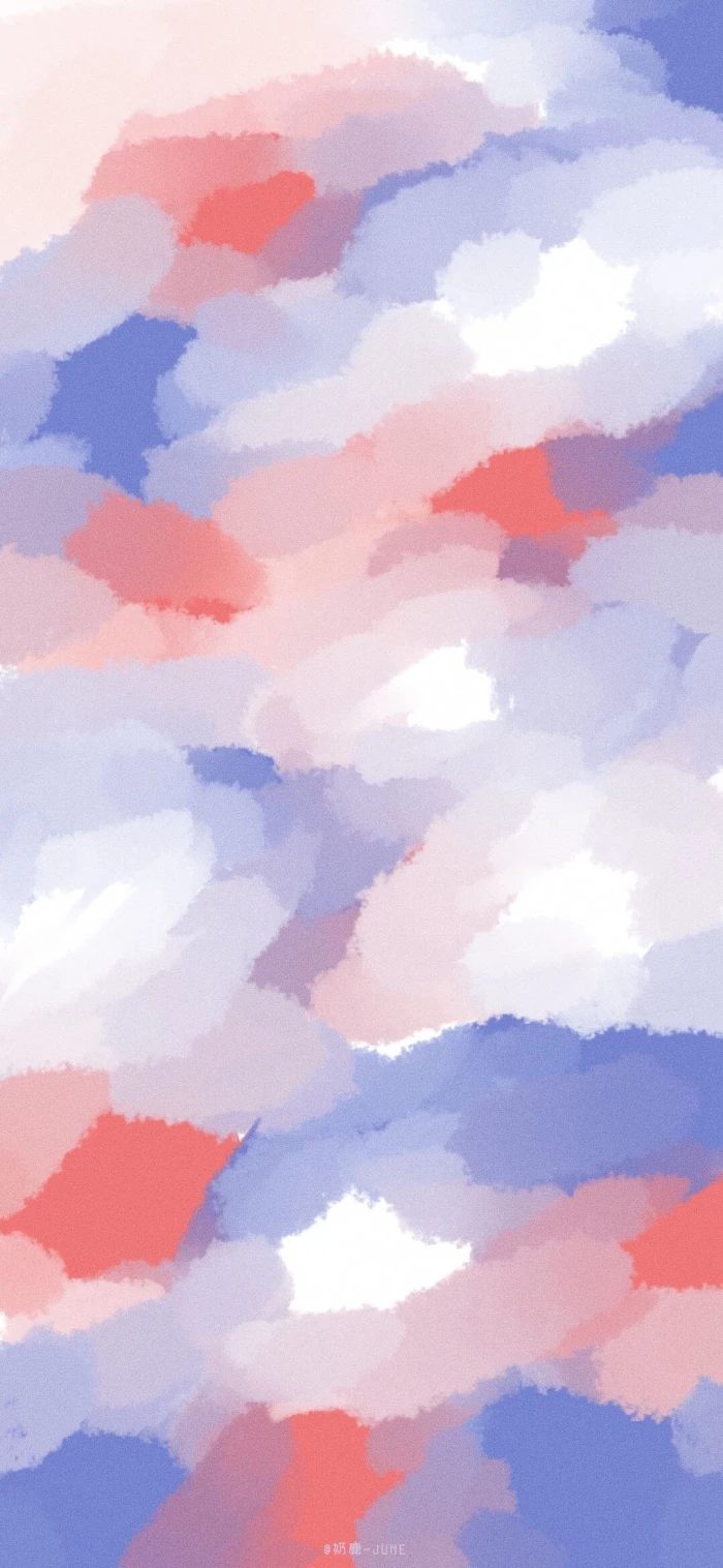 一组彩虹色聊天背景图‘今日盖章好评♡