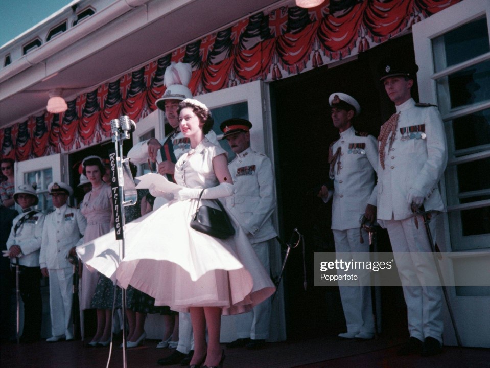 1955年，正在进行为期四周的加勒比海之旅的玛格丽特公主
