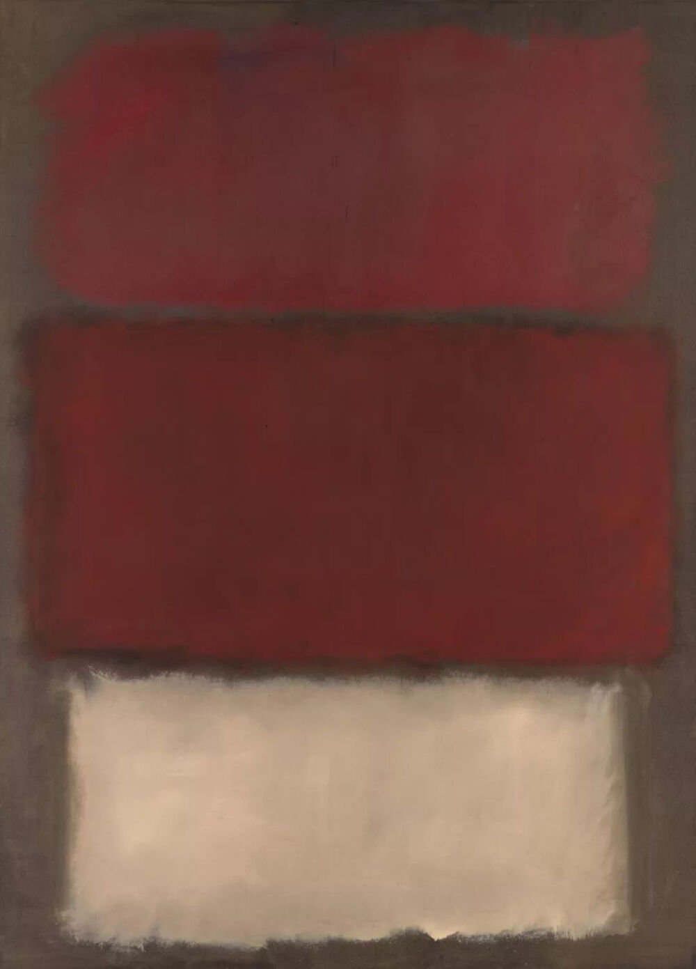 马克·罗斯科《无题》，布面油画，175.3×127.3cm，1960年。由旧金山现代艺术博物馆出售，2019年5月16日，苏富比纽约当代艺术晚拍以5009.5万美元出售。