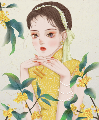 ————古风人物插画，旗袍女子系列
——画师：小杨眉画画