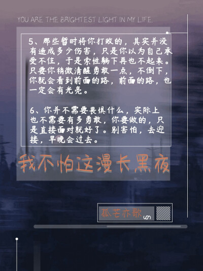 今日份摘录——苑子豪《我不怕这漫长黑夜》。