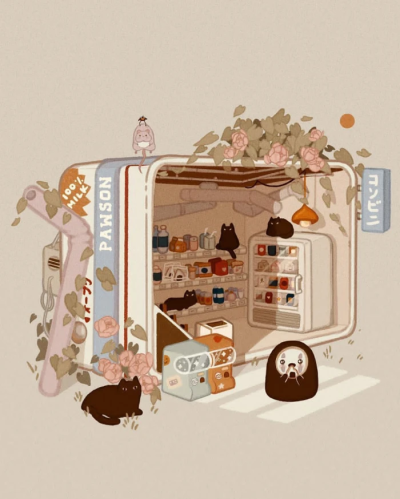治愈可爱插图