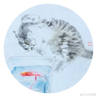 吕振娃—画猫