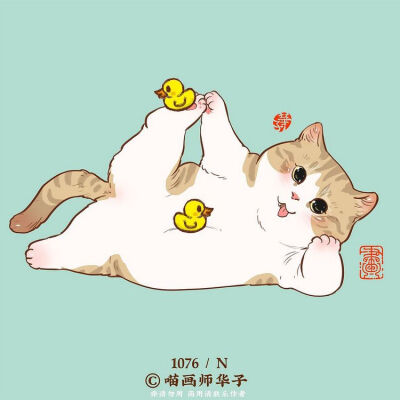 猫咪 萌插画 作者详见水印