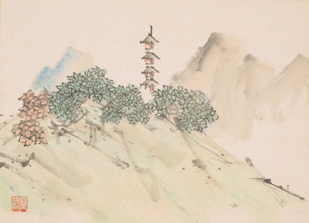 【虛谷 清 山水画】
虚谷（1823～1896），晚清民国时期著名花鸟画家，与 任伯年、蒲华、 吴昌硕齐名为“清末海派四杰”。有“晚清画苑第一家”之誉。俗姓朱，名怀仁，僧名虚白，字虚谷，别号紫阳山民、倦鹤，室名觉非庵、古柏草堂、三十七峰草堂。籍新安（今安徽歙县），居广陵（今江苏扬州）。初任清军参将与太平军作战，意有感触，后出家为僧。工山水、花卉、动物、禽鸟，尤长于画松鼠及金鱼。亦擅写真，工隶书。作画有苍秀之趣，敷色清新，造型生动，落笔冷消，别具风格。性情孤僻，非相处情深者不能得其片纸。早年学界画，后以擅画花果、禽鱼、山水著名。风格冷峭新奇，绣雅鲜活，无一笔滞相，匠心独运，别具一格。亦能诗，有《虚谷和尚诗录》。
他是继渐江以后， 新安画坛出现的又一怪杰和书画大家。其人一生穿过儒服、戎装、官服、袈裟，最后静静睡在沪上关帝庙的画案上，乘黄鹤西归。
在《中国美术辞典》里有介绍虚谷的词条，言其“不茹素，不礼佛。”也“从不卓锡僧寺”，常往来于上海、苏州、扬州—带，以卖画为生，自谓“闲来写出三千幅，行乞人间作饭钱”。与任伯年、 高邕之、 胡公寿、吴昌硕、 倪墨耕等海上名家友善。