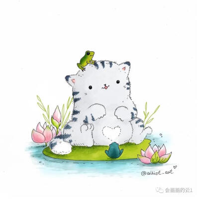 萌化了的水彩小猫咪