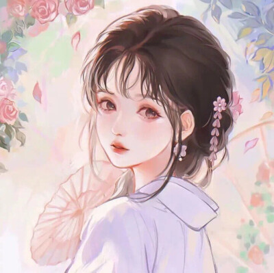 女生插画头像