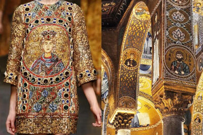 左：Dolce & Gabbana Fall 2014
右：Interiors of the Duomo di Monreale in Sicily, Italy
