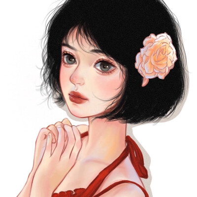 女生插画头像