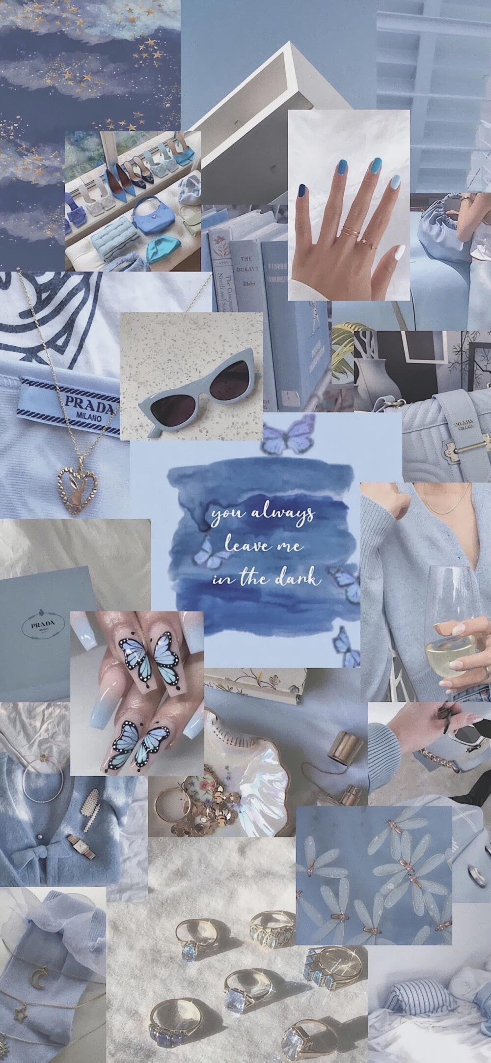 蓝色是天空、是水、是空气，是深度和无限，是自由和生命。 ​​​
蓝色‖拼贴壁纸‖复古