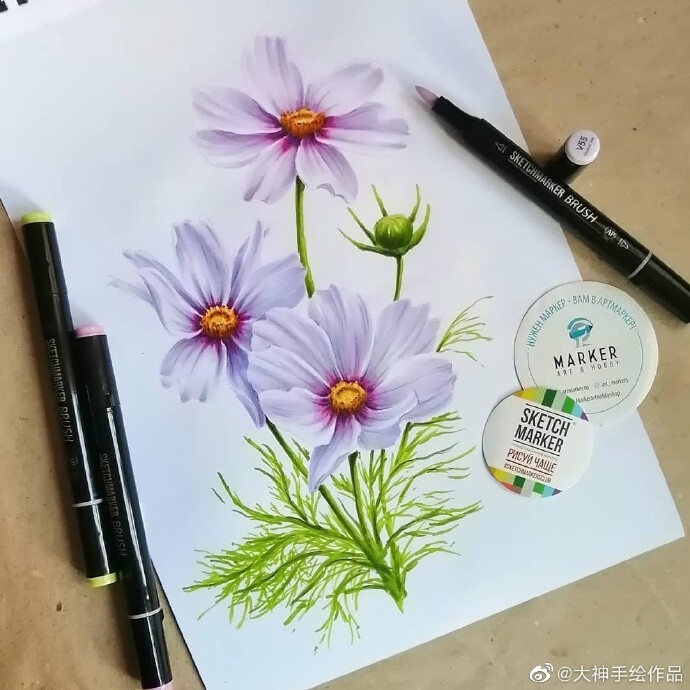 马克笔花卉 by.chumodan80