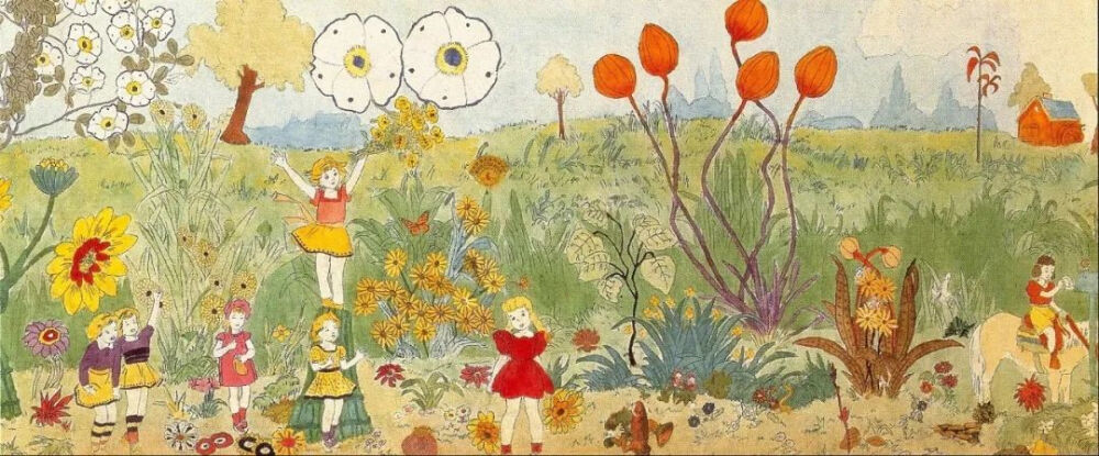 这些画的作者Henry Darger（1892-1973），是一名默默无闻的看门人和洗碗工。
在他离世前，房东在其公寓发现了大量艺术创作：超过350幅的水彩、拼贴、速写；3本手工装订的巨幅画册、7本小说、数千捆文字手稿……
 
