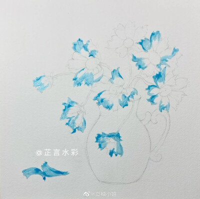 水彩白菊的画法