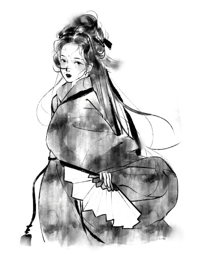 水墨风插画｜人物速写
画师：高大逗