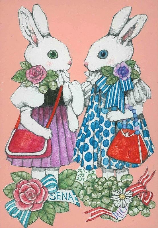 花与动物/插画