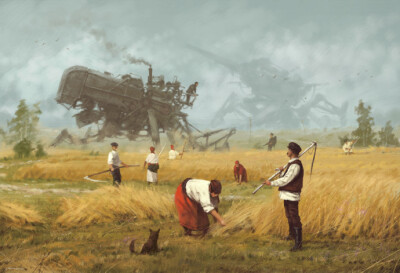 艺术家 Jakub Rozalski 的一组作品，极强的故事感和丰富细腻的细节，太出色了！ ​​​​