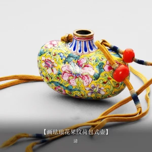 清乾隆珐琅彩竹菊鹌鹑图瓶上海博物馆藏​​​ - 高清图片，堆糖，美