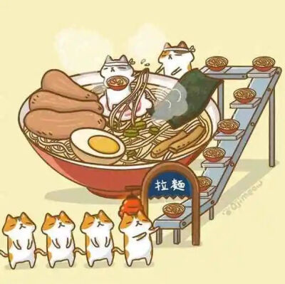 猫咪美食系列插画┴┤･ω･)ﾉ