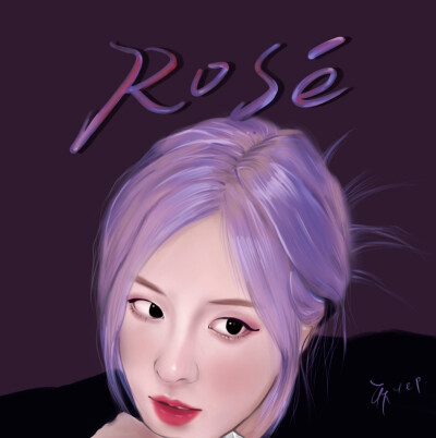 一张紫发Rose的头像，我可太喜欢她这紫头发了！我爱美女!