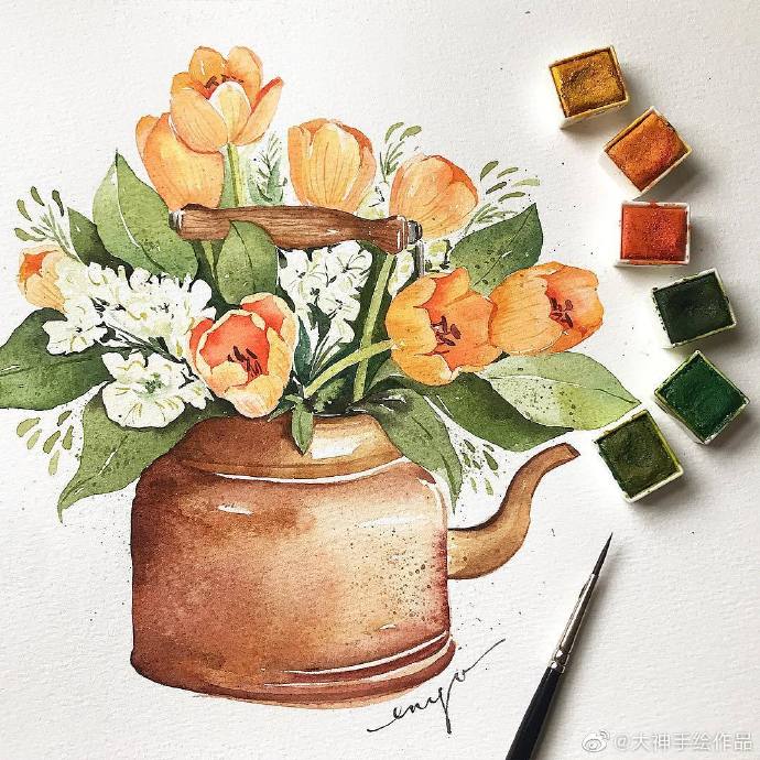 水彩花卉~enya_todd
