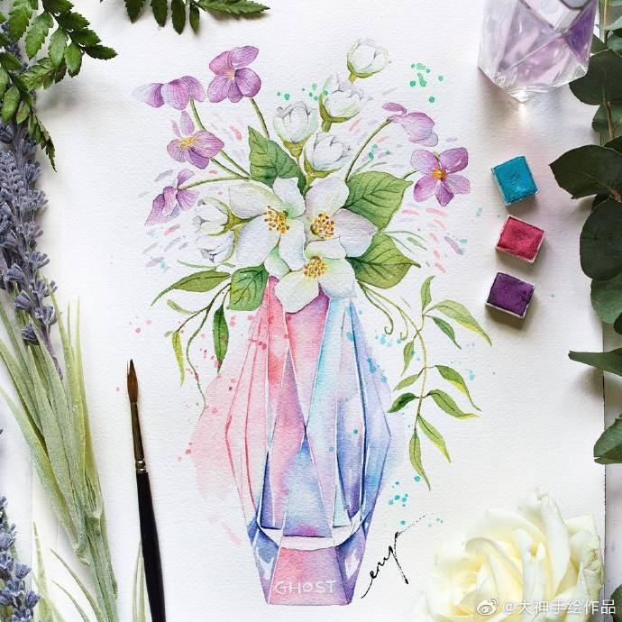 水彩花卉~enya_todd
