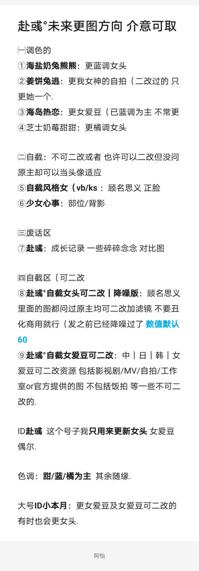 以后这个号就更新女头 调过的and只做为头像使用的 介意可取.
尽量优质