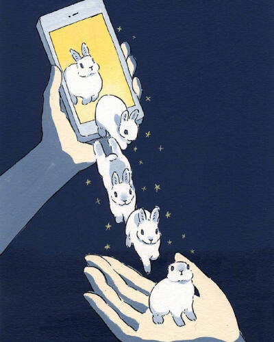 “月色伴我入眠，灵魂沉于雨天”
插画壁纸
作者：Schinako Moriyama