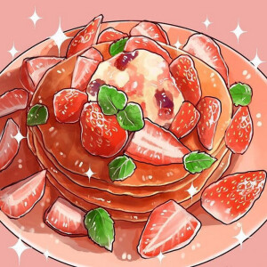 美食 草莓味 插画 By_miri__illust