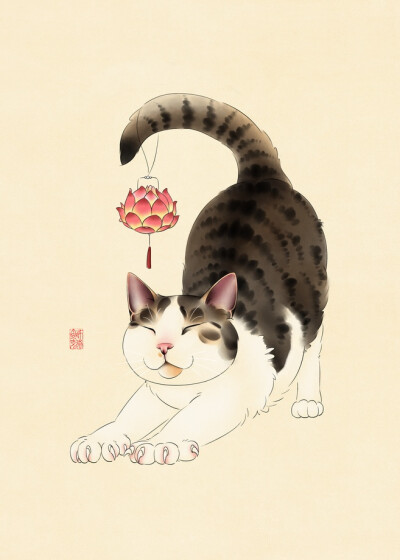 猫咪 插画 Broccoli Cat Art