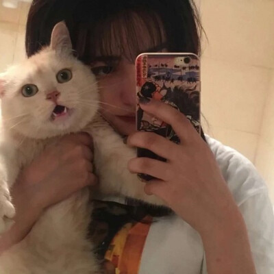 女生头像 抱猫