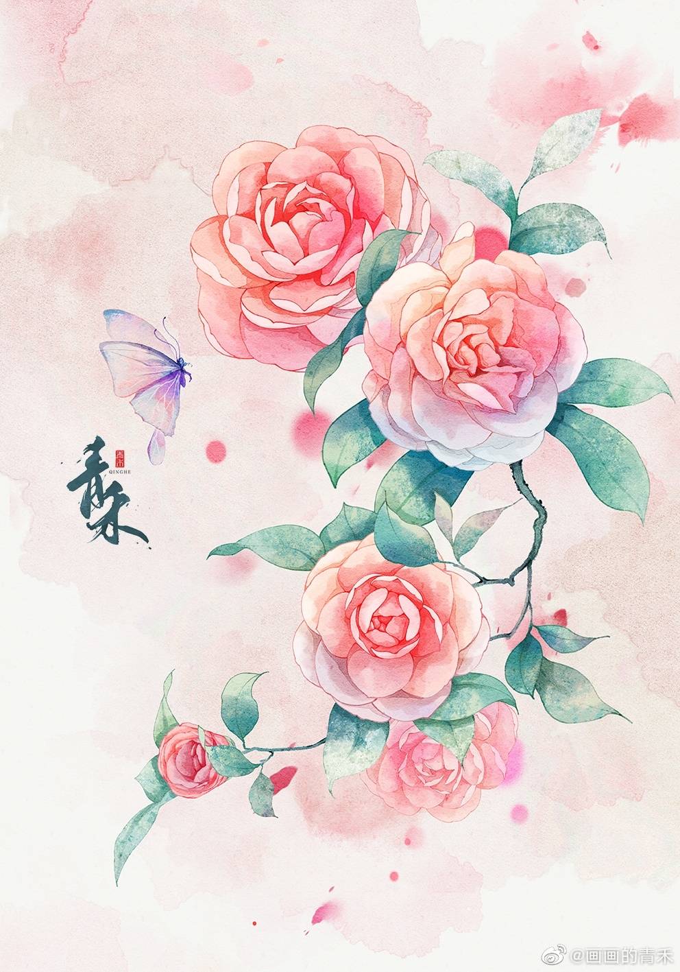 〔手绘花卉〕绘师：画画的青禾