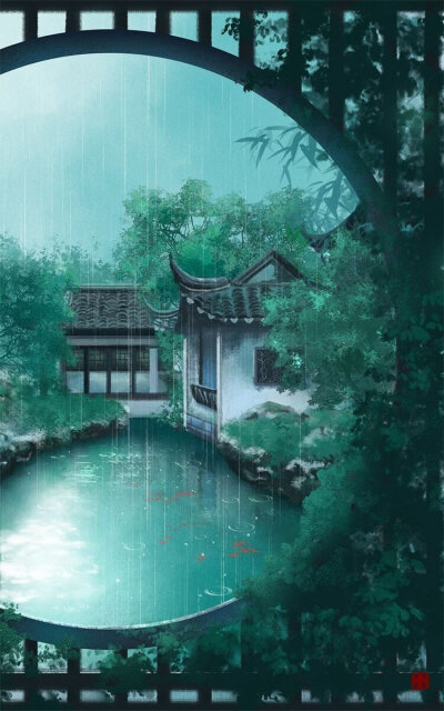 小楼春雨
画师：画画的云淡风轻