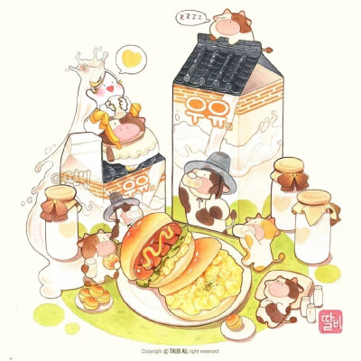 一起共享美食吧！
画师 ins：talbi_illust