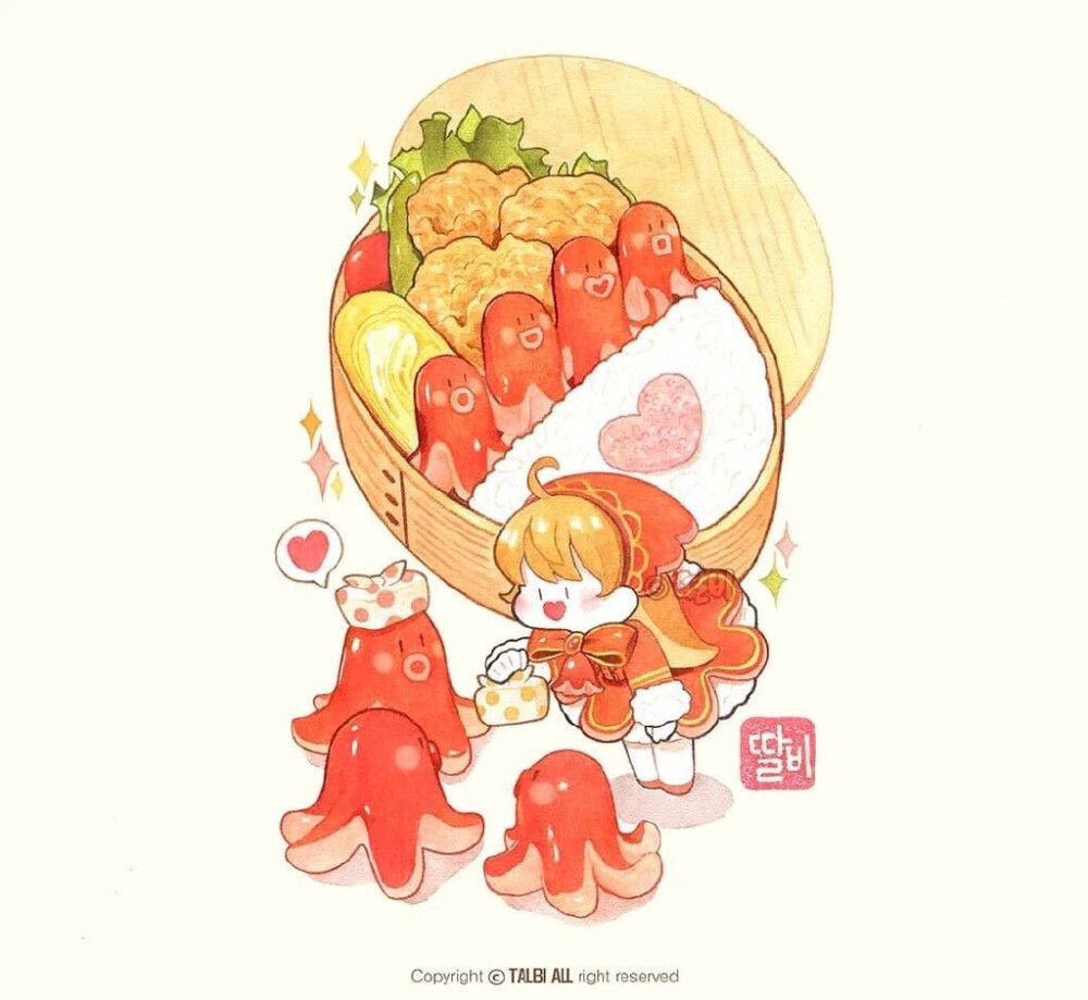 一起共享美食吧！
画师 ins：talbi_illust